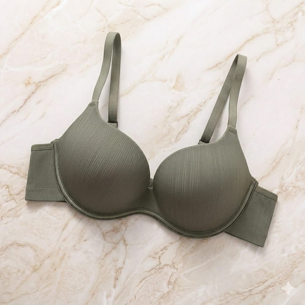 (34-38)b Daily wear Cotton Padded Pushup Wired Plunge  Bra (137)