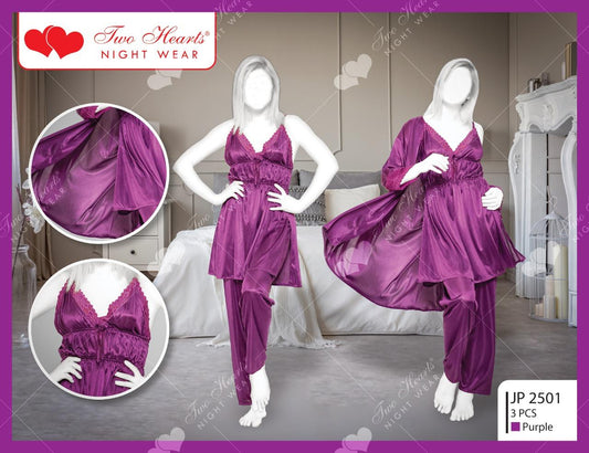 Elegant 3 Piece Nighty with Trouser JP2501(C12-R3)