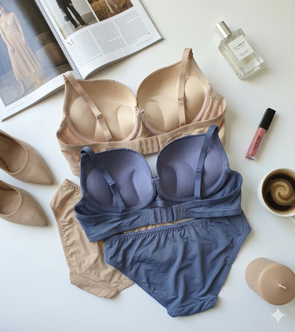 Elegant Padded Pushup Bridal Bra Panty Set