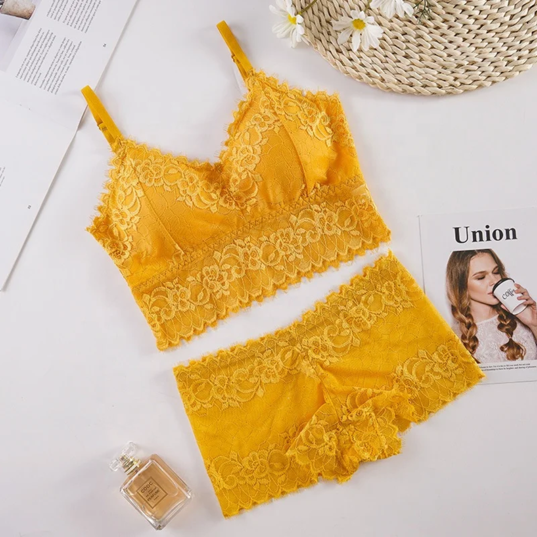 Flower Pattern Bralette Without UnderwearFree Size For (30-36)
