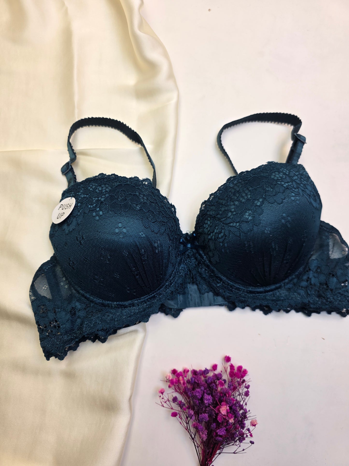 Elegant Double Padded Pushup Lacy Bra( 132)*