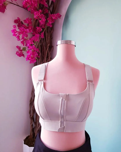 High Impact,A+ Quality, Ultimate Comfort, Sports Bra, Zipper(048)*