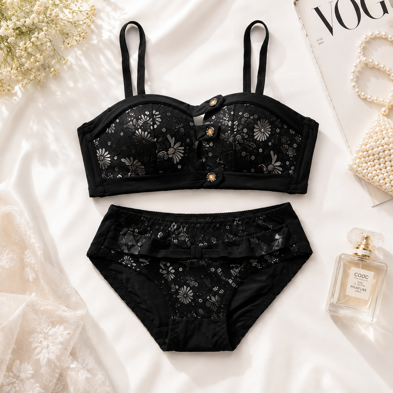 (34-36)b Sunflower Fashion Bralette Panty Set (050)^