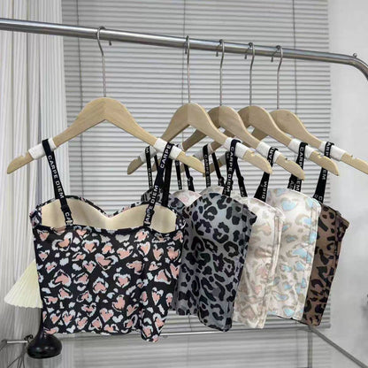 (34-40) Seamless Chittah Print Soft Pad Tank Top