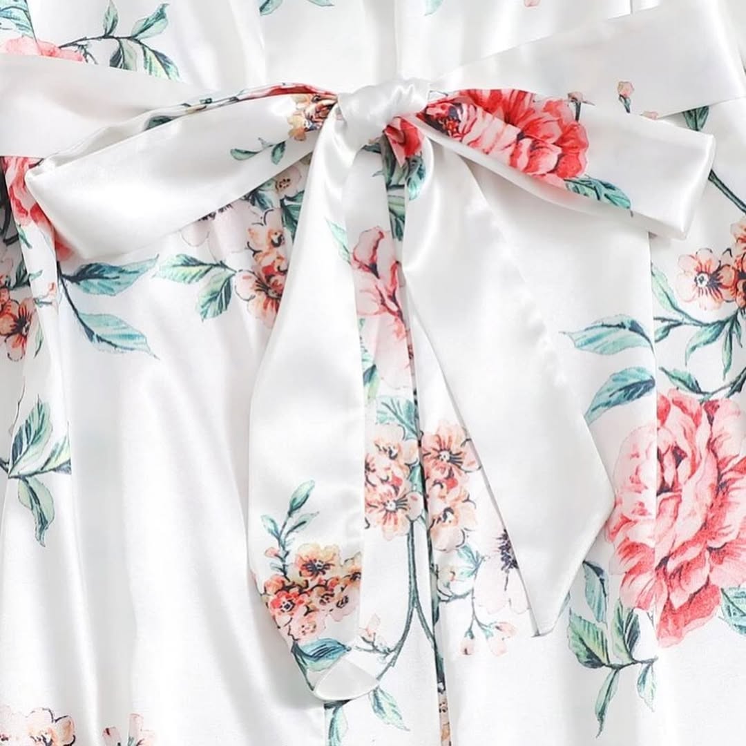 3 Piece Gorgeous Flower Printed Nighty(7011-057)