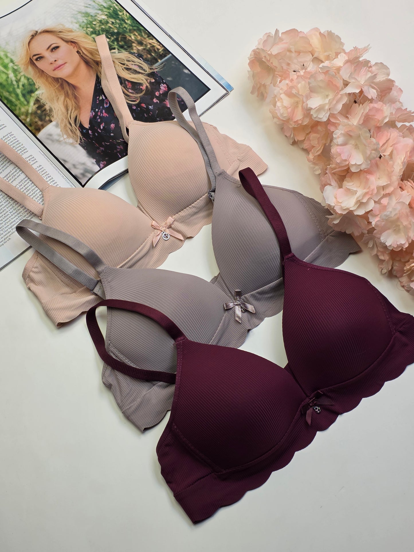 (32-38)b size Daily wear Thin-Pad Non-Wired Seamless Bra (163)