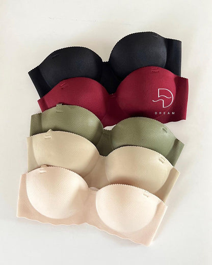 Seamless Breathable Padded Push-up Non Wire Half Cup Bra