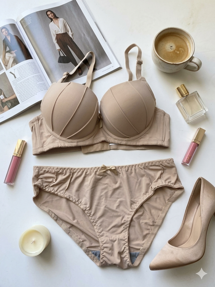 Elegant Padded Pushup Bridal Bra Panty Set