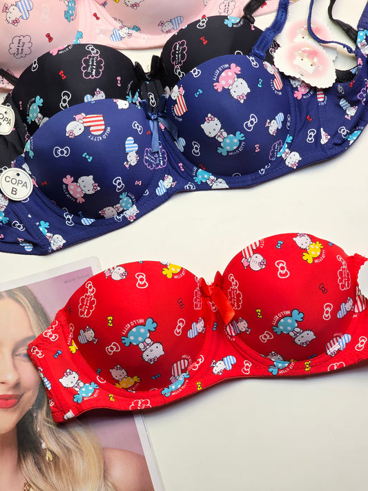 (36-42) Hello Kitty Half Cup Soft Push-up bra