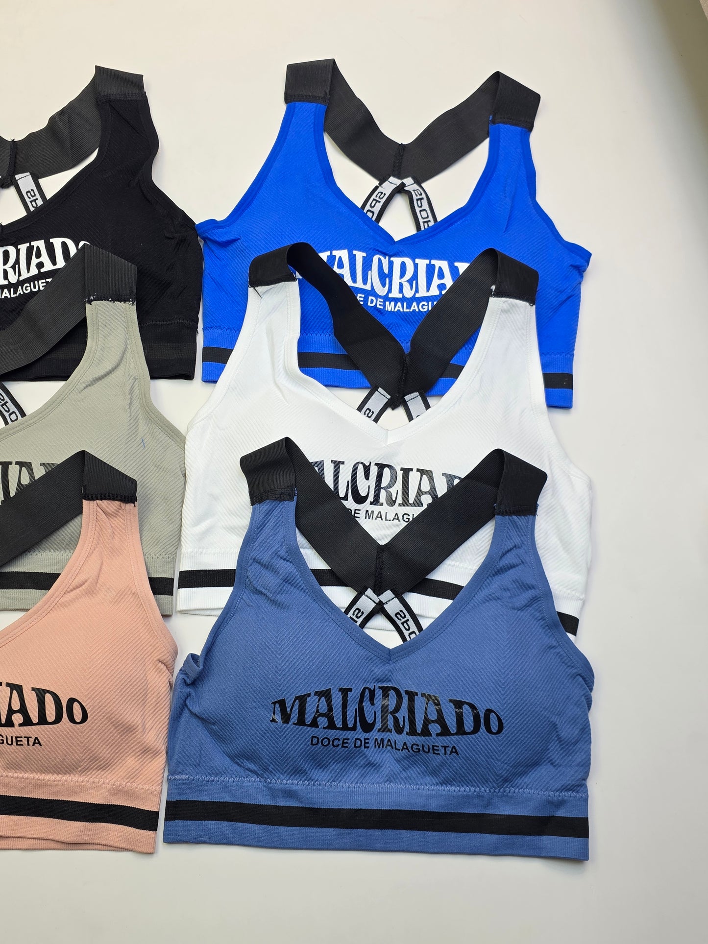 (30-38)WIDE STRAP Criss Cross Back Sports Bra x Malcriado (021)*