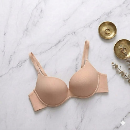 (34-38)b Daily wear Cotton Padded Pushup Wired Plunge  Bra (137)