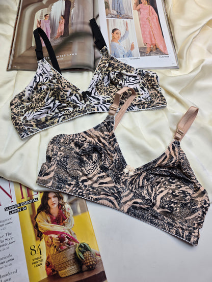 (32-42)b Animal Print Malai Stuff Bra*