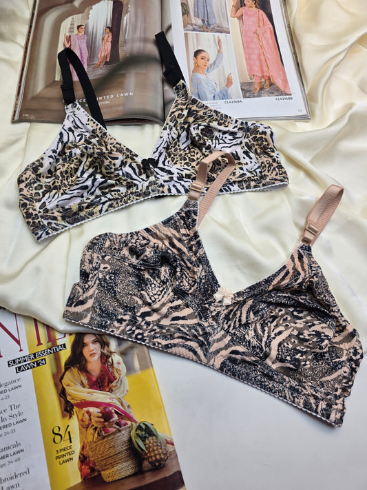 (32-42)b Animal Print Malai Stuff Bra