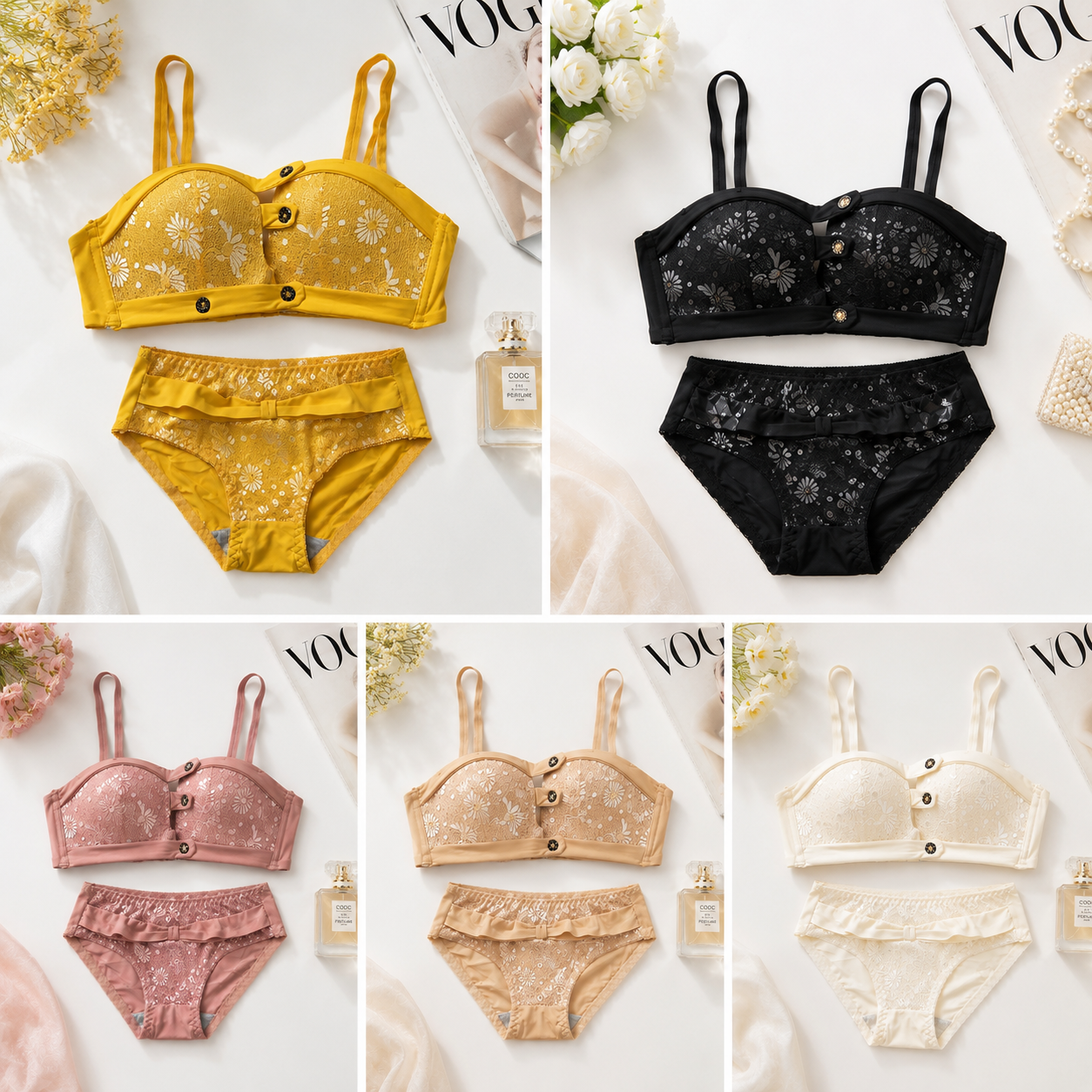 (34-36)b Sunflower Fashion Bralette Panty Set (050)^