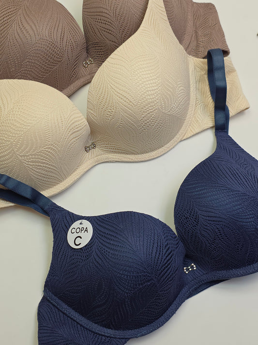 (36-42)C Chanvie Leen Sensitive Skin Soft Padded Pushup Wired Bra (166)
