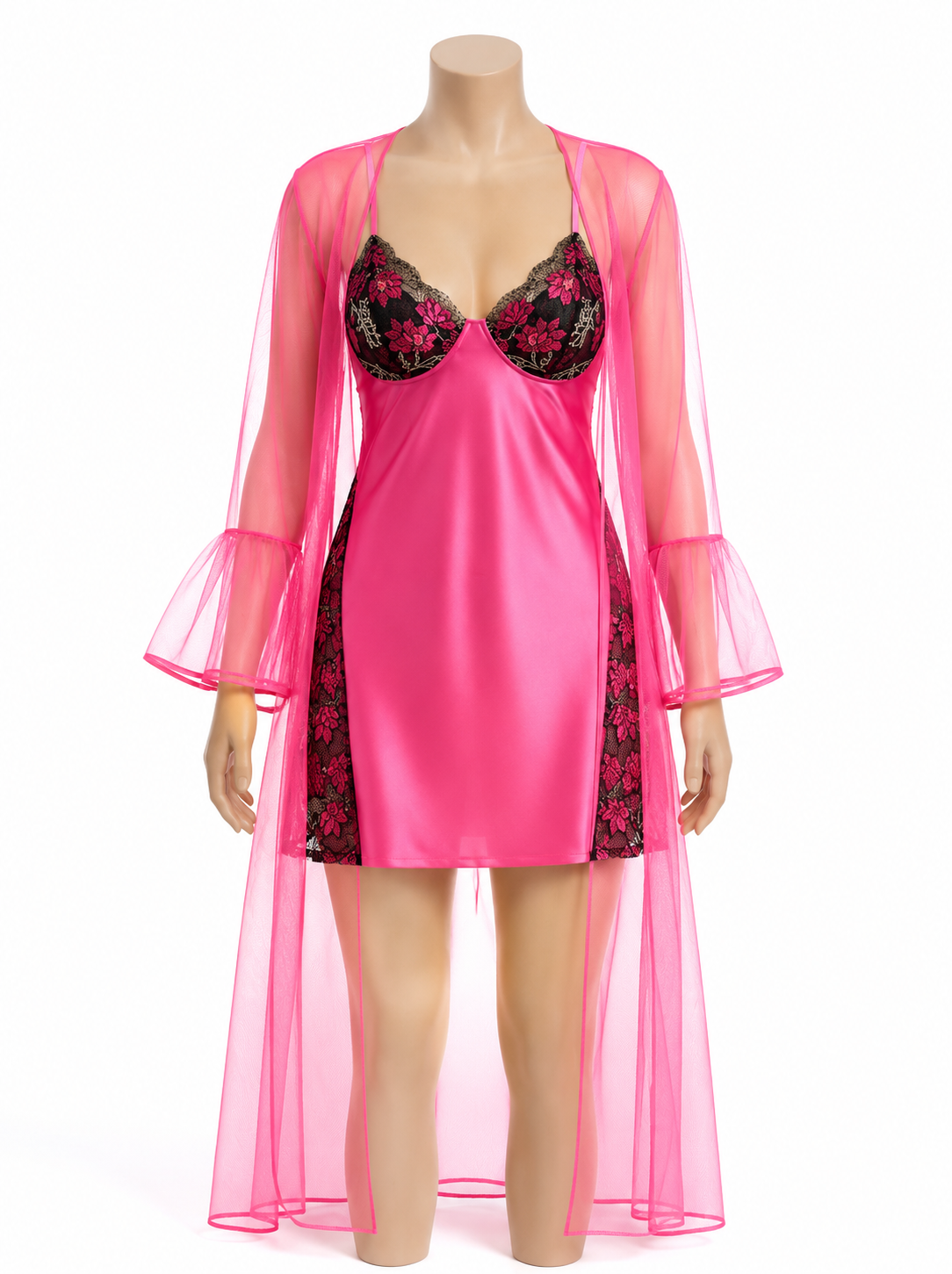 Midnight Bloom Robe & Chemise Set 8437