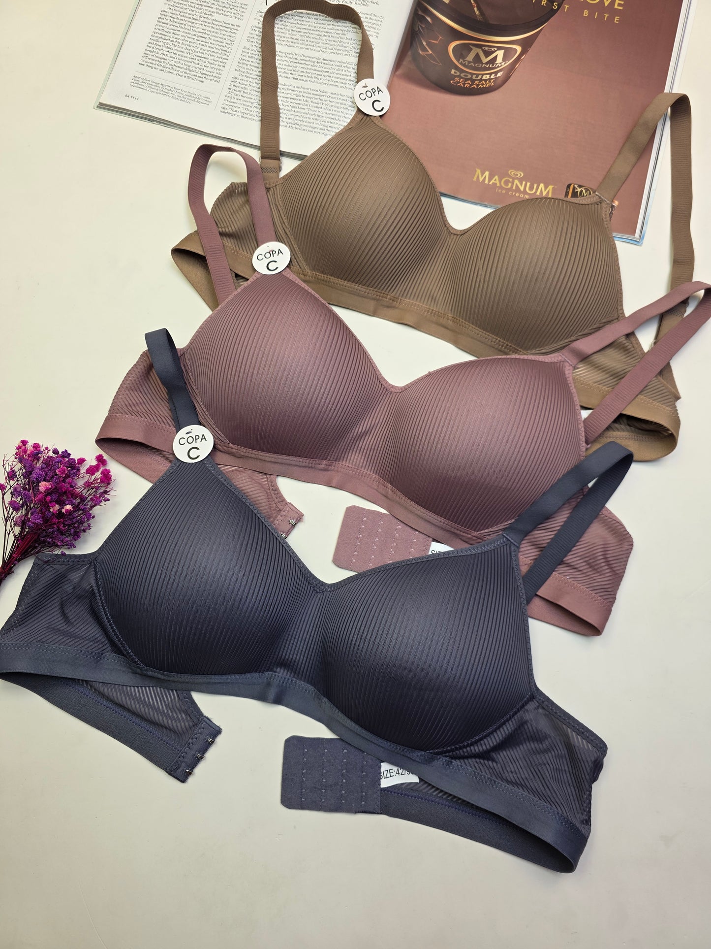 (36-42)C Cup Full Coverage  Thin Pad Non Wire Summer Bra (f20) (051)*