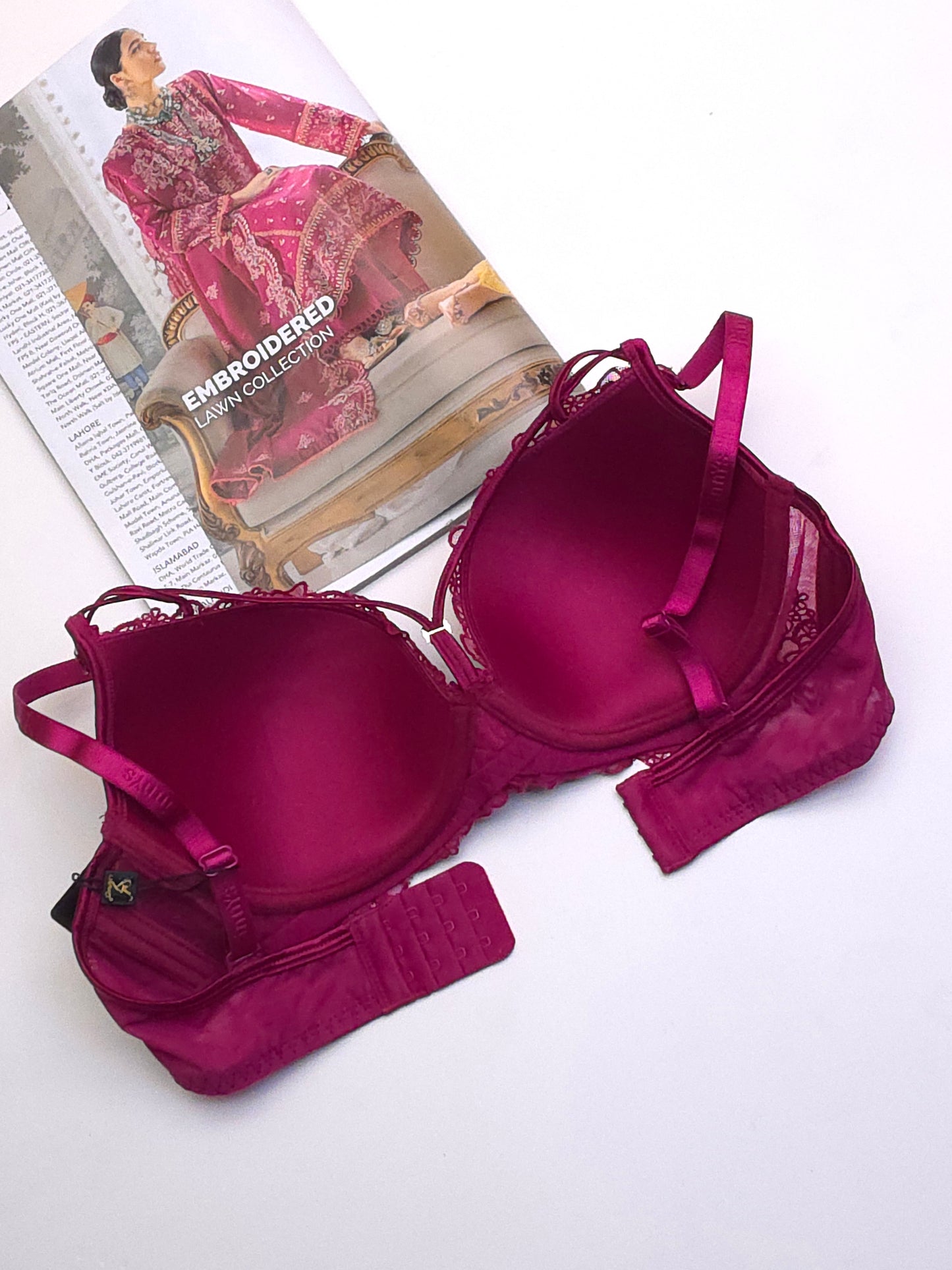 (36-42)C Double Strip Demi Cup Push-up Underwire Bra (176)