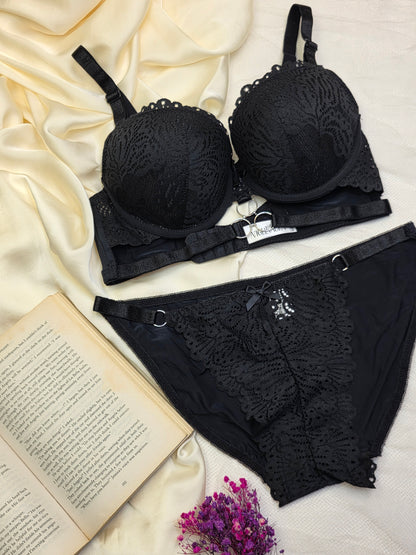(34-40)C Cup Elegant Lacy Double Padded Bra & Panty Set*