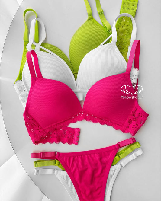 Elegant light padded bra set