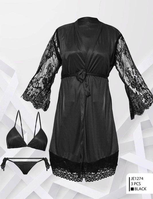Elegant Lacy Sleeves Gown with Bikini set JE1274(C12-R3)
