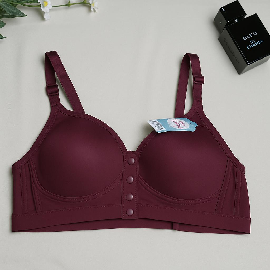 (36-42)b/c Front Button Thin Pad Non Wire Bra (068)