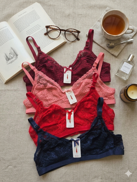 (36&38)b Elegant & Comfortable Cotton Net Bra With Lining*
