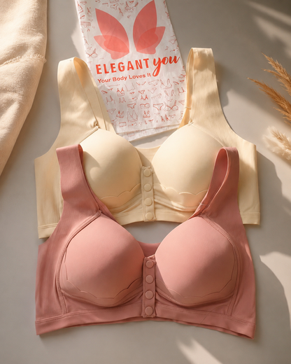 (36-44)b/c Seamless Wide Strap Front Button Bra