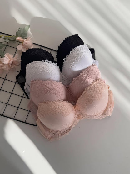 Elegant Double Padded Pushup Lacy Bra( 132)*