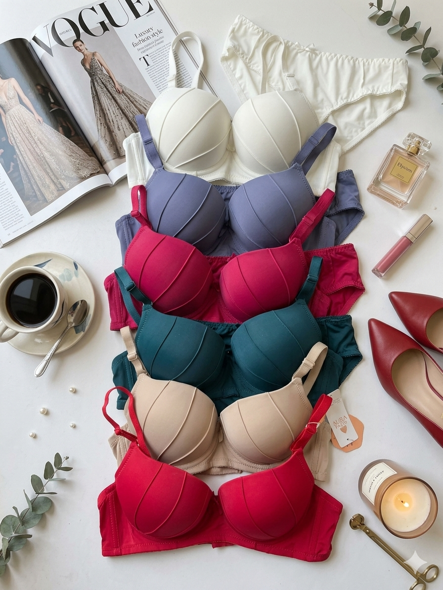 Elegant Padded Pushup Bridal Bra Panty Set