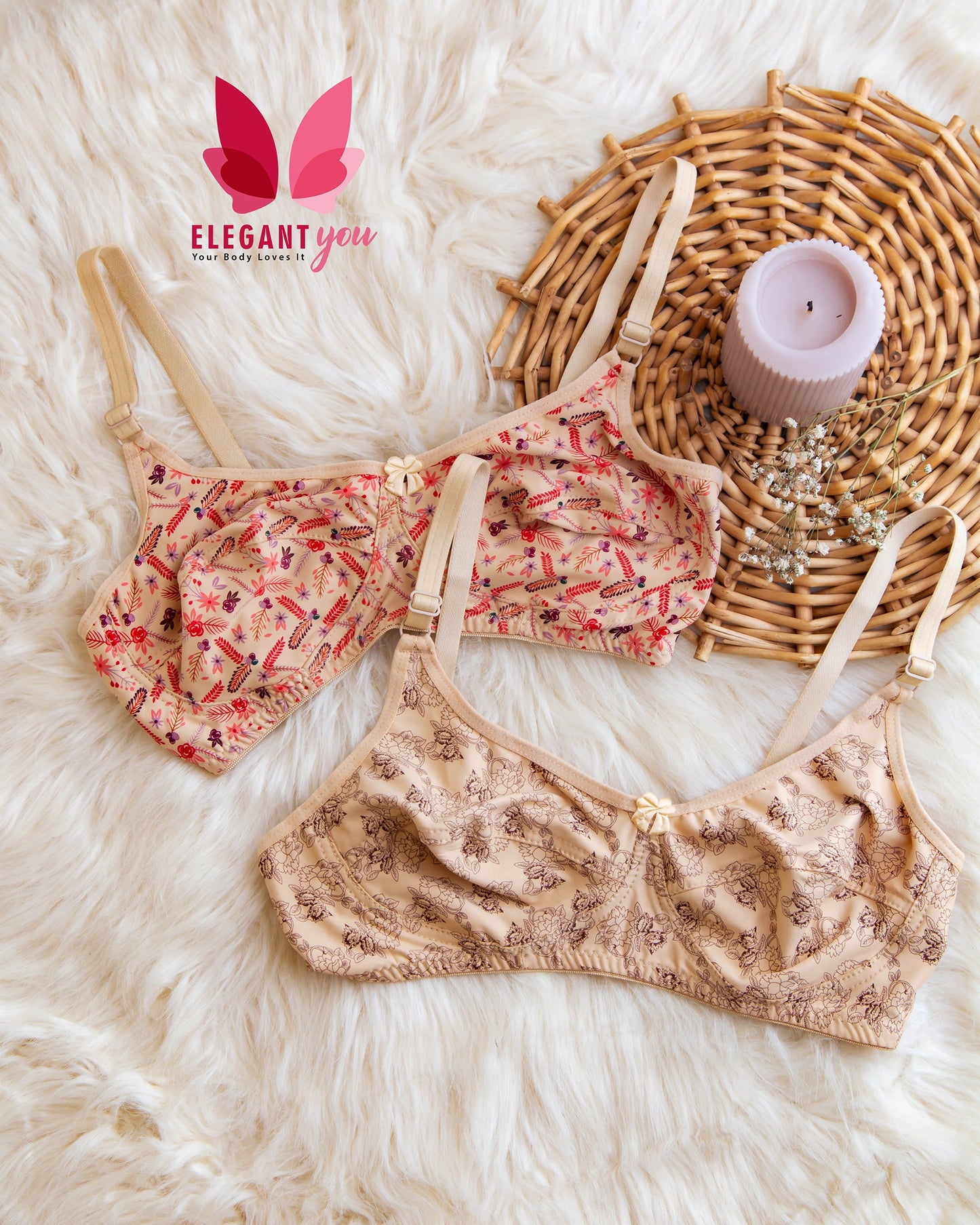 Soft strechable Printed Bra