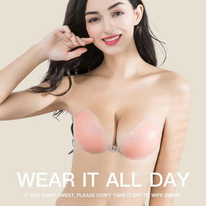 Silicone Invisible Push Up Strapless Backless Self adhesive Free Size Bra