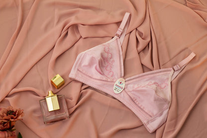 Cotton Spandex Self Embroidery Bra